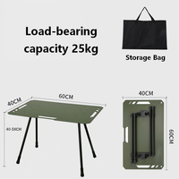 Table de camping IGT multifonctionnelle portable en aluminium pliable et réglable, bureau tactique d'extérieur avec rangement en maille pour barbecue