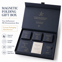 Boîte pliante magnétique haut de gamme à toucher doux avec finition UV pour le thé, boîte de présentation pour influenceurs, kit de promotion de luxe, boîte d'identité de marque
