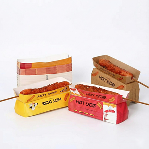 Vassoio di Carta Biodegradabile a Forma di Barca Personalizzato e Colorato per Hamburger, Hot Dog e Corndog - Product Image 3