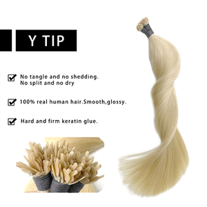 Extensions de cheveux humains Remy en gros, à pointe en <span class=keywords><strong>Y</strong></span>, double épaisseur, pré-collées à la kératine, en éventail, cheveux russes - Product Image 4