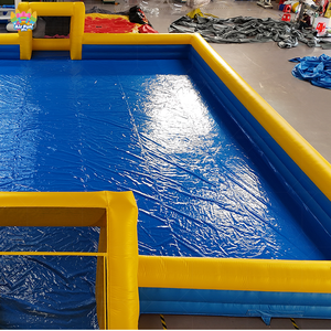 Terrain de football gonflable commercial en plein air avec zone de saut, terrain de football savonneux <span class=keywords><strong>pour</strong></span> enfants et adultes, château savonneux, stade - Product Image 6