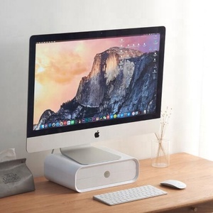 Soporte de plástico para <span class=keywords><strong>Monitor</strong></span> de dos tamaños con cajón, <span class=keywords><strong>monitor</strong></span> ajustable para ordenador, portátil, impresora, organizador de escritorio - Product Image 6