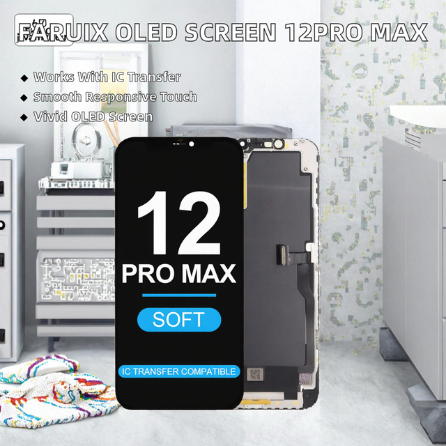 FaRuix Wholesale OLED Screen Replacement 12Pro Max Digitizer Soft Flexible Touch Display 1 Year Warranty for 12 Pro Max