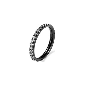 Anneau segmenté à charnière en acier inoxydable 316L avec zircone cubique |   Bijoux de piercing hypoallergéniques plaqués or pour les oreilles, le nez, le cartilage - Cadeau - Product Image 5