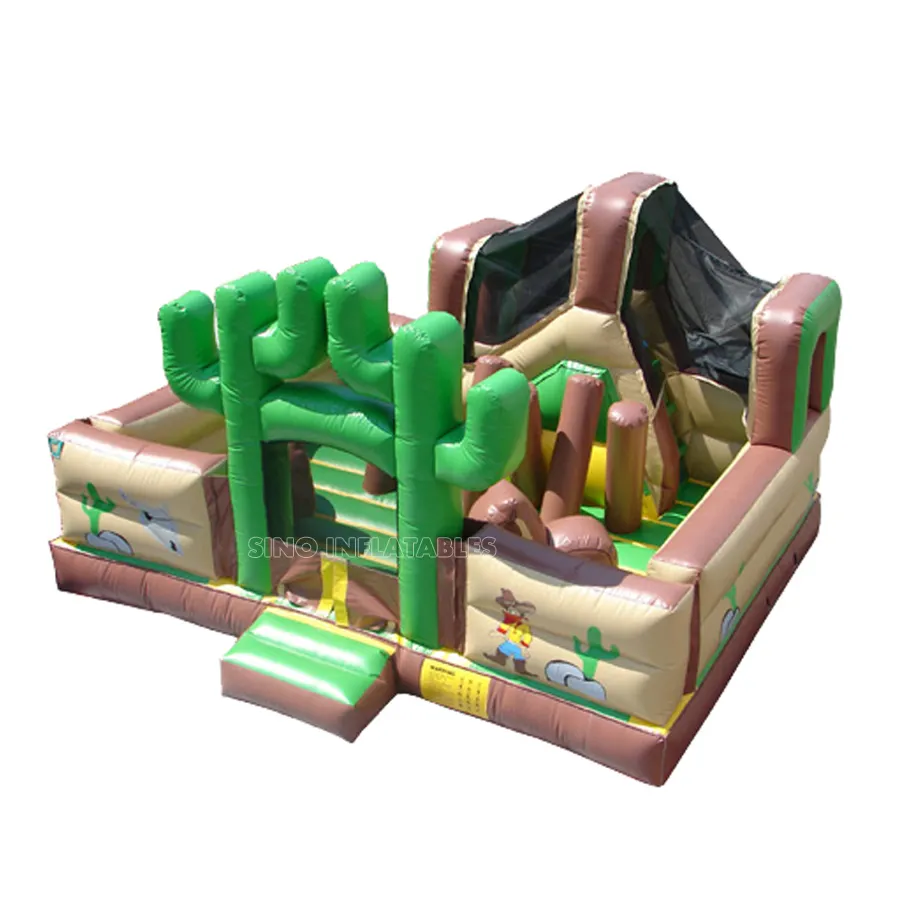 Grande temática interna infantil de 6x5m, selva inflável do parque de diversões da criança, feita de tarpaulina do pvc sem chumbo para diversão na festa do campo