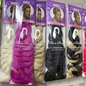 Extensions <span class=keywords><strong>de</strong></span> cheveux synthétiques tressées pré-étirées Ghana Curl 82 pouces 165g pour <span class=keywords><strong>tresses</strong></span> au crochet pour femmes africaines noires - Product Image 4