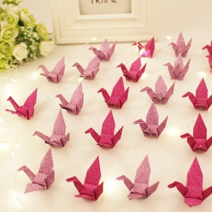 2025 New Brilliant Birds Handmade Multi-size Glitter Origami Birds Love Theme Multi-colored Paper Crafts Wedding Party