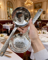 DINGYONG OEM/ODM Cuillère à soupe grande et durable en acier inoxydable 304, design vintage de luxe, finition poli miroir, cuillère rétro pour fondue