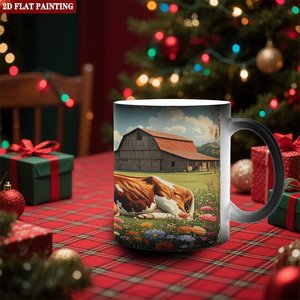 Taza de Cerámica Esmerilada de 11 oz, Negra, Activada por Calor, para Café, Té, Manualidades, Diseño Artístico - Product Image 2
