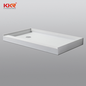 KKR Base de salle de bain en pierre artificielle antidérapante, plateau de <span class=keywords><strong>douche</strong></span> <span class=keywords><strong>à</strong></span> surface solide en résine acrylique blanche - Product Image 5