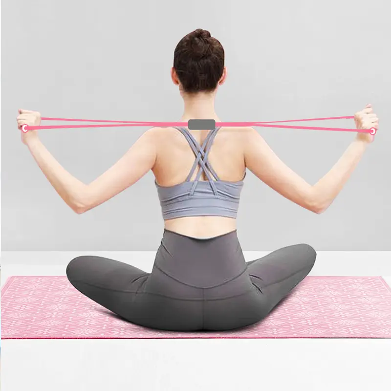 Fascia elastica di resistenza alla schiena elasticizzata corda da tiro leggera a 8 forme per prodotti per lo yoga fitness femminile fascia di resistenza