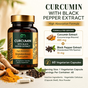 Cápsulas de Cúrcuma y Curcumina OEM/ODM con Piperina para Alivio del Dolor Articular, Antiinflamatorias, Cápsulas Vegetales Duras, Fabricación de Marca Privada - Product Image 2