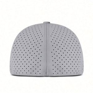 Casquette de basketball non structurée en sergé de coton à 6 panneaux, casquette snapback unie ajustée avec trou - Product Image 6