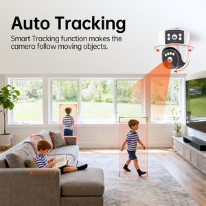 Камера видеонаблюдения Nighthawk Vision 6MP HD с двумя объективами для помещений, полноцветное ночное видение, Wi-Fi, O-kam Pro, поддержка карт памяти, <span class=keywords><strong>NVR</strong></span>, облачное хранилище данных - Product Image 4