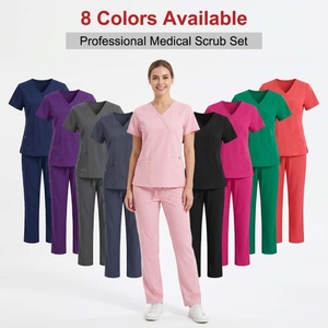 Uniforme Médico Internacional para Enfermeras, Pantalones <span class=keywords><strong>de</strong></span> Manga Corta, Ropa <span class=keywords><strong>de</strong></span> <span class=keywords><strong>Trabajo</strong></span> para Quirófano, Aislamiento, Tela <span class=keywords><strong>de</strong></span> Poliéster Tejida, para Mujer - Product Image 1