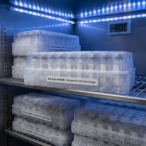 Industrial 10-Vial Pre-Trayed Bulk Storage Sets with Transparent Shrink-Wrapped Plastic Trays & 10ml Neutral Glass Vials - Product Image 5