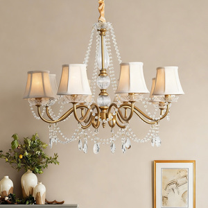 Lampada a Sospensione per Camera da Letto Stile Americano Moderno Retrò Creativo <span class=keywords><strong>Paralume</strong></span> per Casa Illuminazione LED Sospesa Finitura <span class=keywords><strong>Oro</strong></span> Lussuosa per Soggiorno - Product Image 5