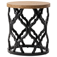 Tables basses centrales de salon de style élégant Table basse en bois massif de style rétro et fer