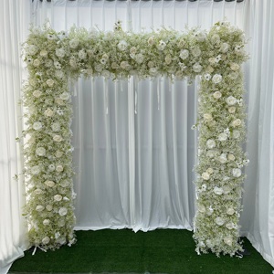 W-SFA003 Arco de Flores Artificiales al por Mayor, Fondo Cuadrado de Arco de Flores de Seda Blancas, Arco de Rosas de Seda para Decoración de Bodas - Product Image 2