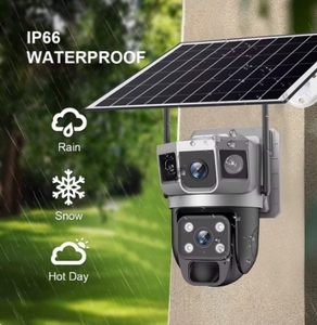 Cámara Solar WiFi 4G PTZ con 3 Lentes, 4MP, Cámara CCTV para Exteriores, Visión Nocturna PIR, Impermeable, Cámara para el Hogar - Product Image 4