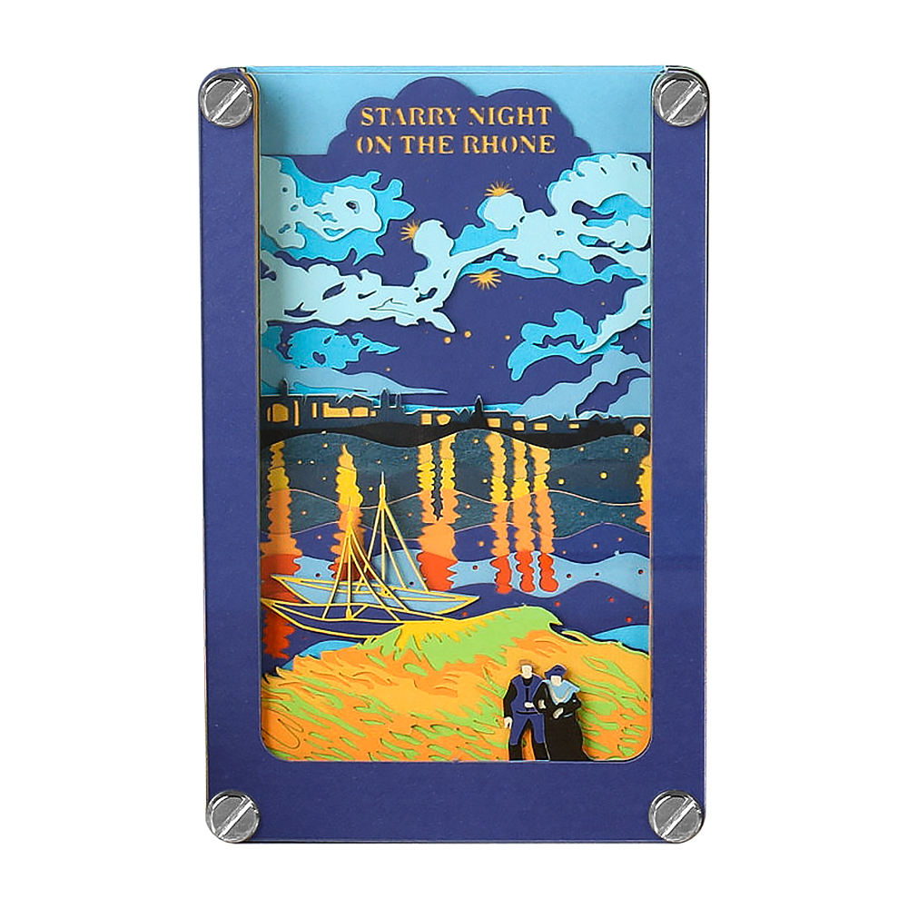 WStarry noche bajo el río Ródano