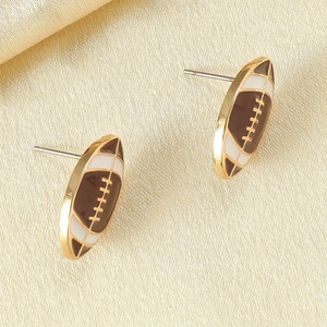 Hot Sale Drip Oil <strong>Stud</strong> Earrings Sport Basketball Soccer Baseball <strong>Football</strong> Volleyball <strong>Metal</strong> Alloy <strong>Stud</strong> Earrings - Product Image 4