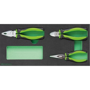 Fasano <b>Pliers</b> <b>Set</b> 3 Piece Green Black Handles Precision Grip Auto Repair Tools - Product Image 1