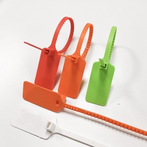 Quần Áo hangtags nhà sản xuất biểu tượng tùy chỉnh nhựa chống hàng giả khóa zip Tie Tag cho túi - Product Image 6