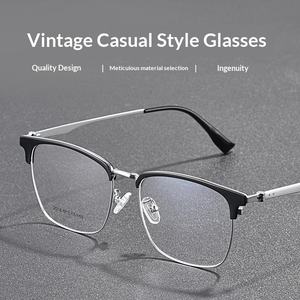 Lunettes de vue classiques pour homme, style affaires, monture quadrilatère, verres en résine, large monture intégrale, vente en gros d'usine - Product Image 1