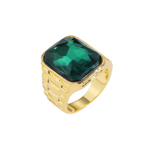 แหวนฮิปฮอปผู้ชายสีแดงทับทิม เรียบง่ายแต่มีสไตล์ อุปกรณ์เสริมฮิปฮอปสำหรับผู้ชายสุดเทรนดี้ - Product Image 2