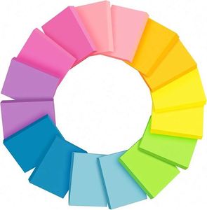Bloc de Notas Adhesivas de Colores Neón, Paquete de 16, 8 Colores Brillantes, 100 Hojas/Bloc, Papel Autoadhesivo para Oficina y Material Escolar - Product Image 6
