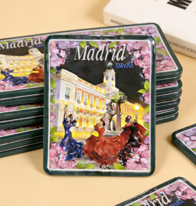 Imanes de Refrigerador de Metal Personalizados de Diferentes Países, Placa Decorativa de Metal en Relieve, Recuerdos de Viaje de Estaño de <span class=keywords><strong>Madrid</strong></span>. - Product Image 3