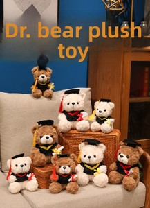 Ours en peluche personnalisé avec chapeau de docteur, jouet en peluche pour enfants, cadeau de saison de remise des diplômes, ours étudiant, OEM ODM - Product Image 5