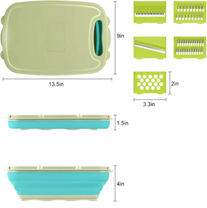Planche à découper pliable en silicone, passoire, panier de lavage de légumes multifonction 9-en-1 pour le camping - Product Image 5