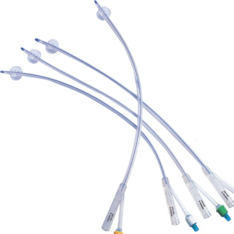 Disposable Adult Medical Urinary Tube Hydrophilic 2 Way 3 Way Silicone External Foley Catheter
