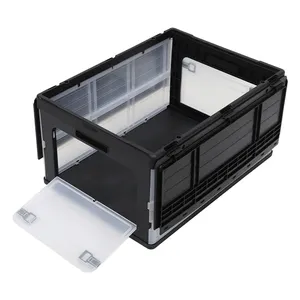 BAOYU 70L Transparent PP Storage Box Foldable Plastic Camping Box