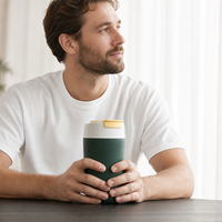 Mug à café OEM 360 ml avec couvercle 2-en-1 et paille intégrée, tasse de voyage personnalisée pour programmes de cadeaux promotionnels