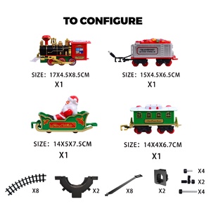 <span class=keywords><strong>Tren</strong></span> de juguete musical con luces a pilas Sam Toy, juego de trenes con rieles <span class=keywords><strong>para</strong></span> <span class=keywords><strong>alrededor</strong></span> <span class=keywords><strong>del</strong></span> árbol de Navidad, <span class=keywords><strong>tren</strong></span> navideño con juego de rieles - Product Image 3