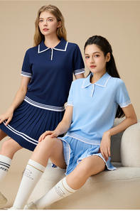 新品OEM新入荷 レディース アクティブ <span class=keywords><strong>2</strong></span>ピース スカートセット コントラストカラー ストライプ ルーズ カジュアル スカート スポーツ テニス パデル スーツ おしゃれ - Product Image 3