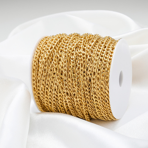 하이 퀄리티 스테인레스 스틸 골드 도금 1.2*4.5mm 쿠바 체인 목걸이 목걸이 체인 목걸이 쥬얼리 만들기 액세서리 - Product Image 3