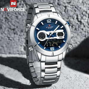 NAVIFORCE NF9232 Luxury Sports Watch For Men Luminous Waterproof Steel Band Quartz <b>Digital</b> Wrist Watch Male <b>Clock</b> - Product Image 1
