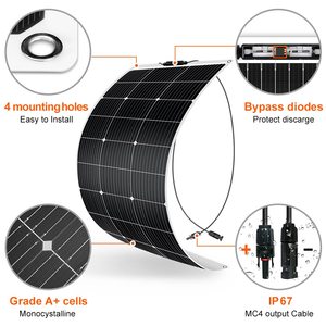 <span class=keywords><strong>Dokio</strong></span> Offre Spéciale Panneau solaire mono flexible <span class=keywords><strong>100W</strong></span> pour voiture/bateau/maison Charge solaire 12V Panneau solaire étanche Chine - Product Image 2
