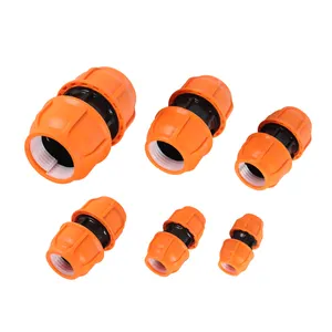 Compression PP Compression Fittings KEXING IRRIPLAST PN10 16BAR PLASTIC Coupling ISO17885 HDPE Irrigation Compression Fittings PP