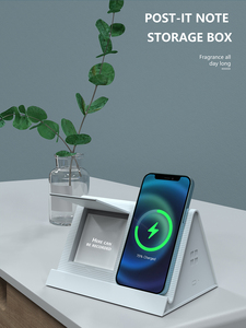Estación de teléfono móvil universal, Cargador rápido inalámbrico de 15w con difusor de aroma para iphone y android, producto nuevo de <span class=keywords><strong>2022</strong></span> - Product Image 2