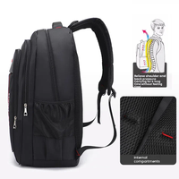 Sac à dos d'école en polyester Oxford personnalisé pas cher avec logo, noir, pour ordinateur portable, avec port USB, fermeture éclair, léger, multifonction, 20-39L
