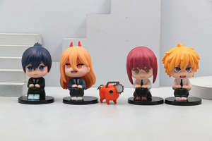 H7CM 6 piezas=1 set Figuras de acción mini de personajes CSM sentados, Denji Pochita, de PVC, decoración para escritorio, salpicadero de coche, adorno de pastel de <span class=keywords><strong>anime</strong></span> - Product Image 2