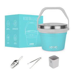 Gran oferta para <span class=keywords><strong>Amazon</strong></span> 7L, cubo de <span class=keywords><strong>hielo</strong></span> de acero inoxidable 304 de gran capacidad con mango portátil para acampar para servir cerveza - Product Image 5