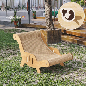 Modernes Luxus-Katzenbett-Möbelset: Bestseller Holz-Kratzbaum mit Klettergerüst und Zubehör für Katzen, Inklusive Fenster-Nest und Karton - Product Image 1