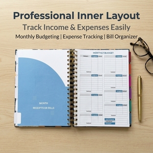Agenda con Rilegatura a Spirale, Copertina Rigida, 12 Mesi, Organizzatore Finanziario, Registro di Entrate e Spese Familiare, Diario <span class=keywords><strong>per</strong></span> il Budget - Product Image 2