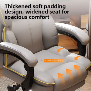 Silla de Oficina Ergonómica de Lujo Estilo Auto de Carreras, Diseño Moderno, Silla Giratoria Reclinable de Cuero de Grado Ejecutivo para Jefes/Ejecutivos - Product Image 4